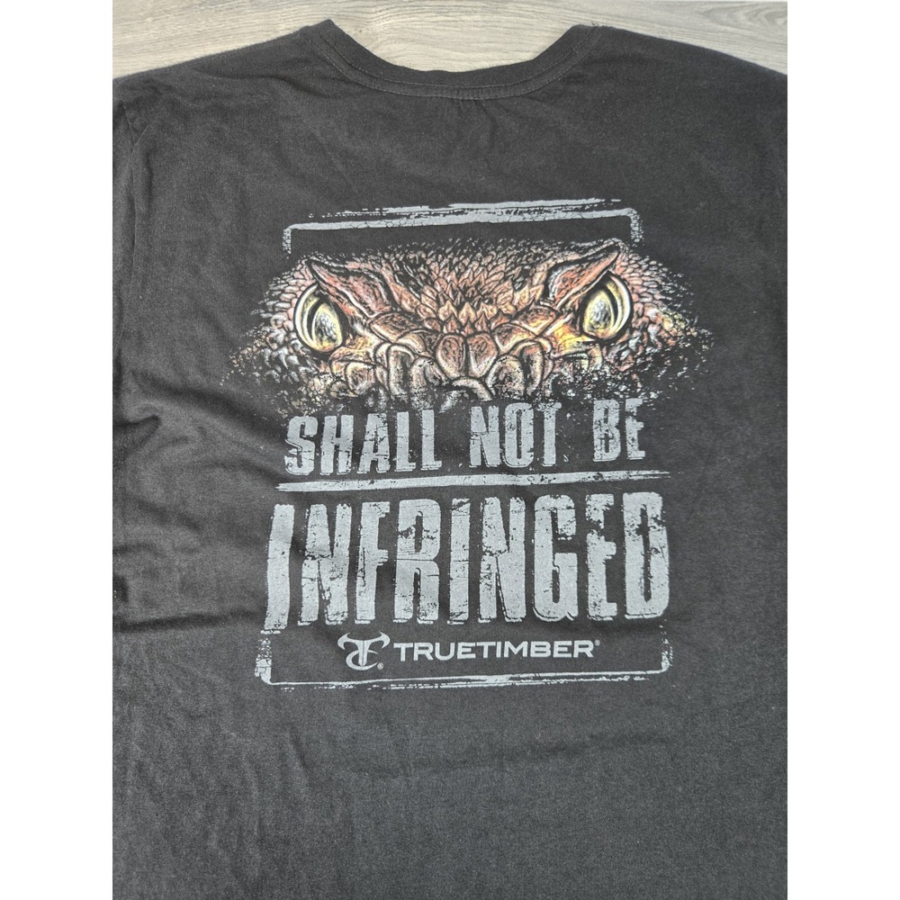 True‎ Timber T Shirt Mens Large Black Shall Not Infringed Snake Tee Tags New